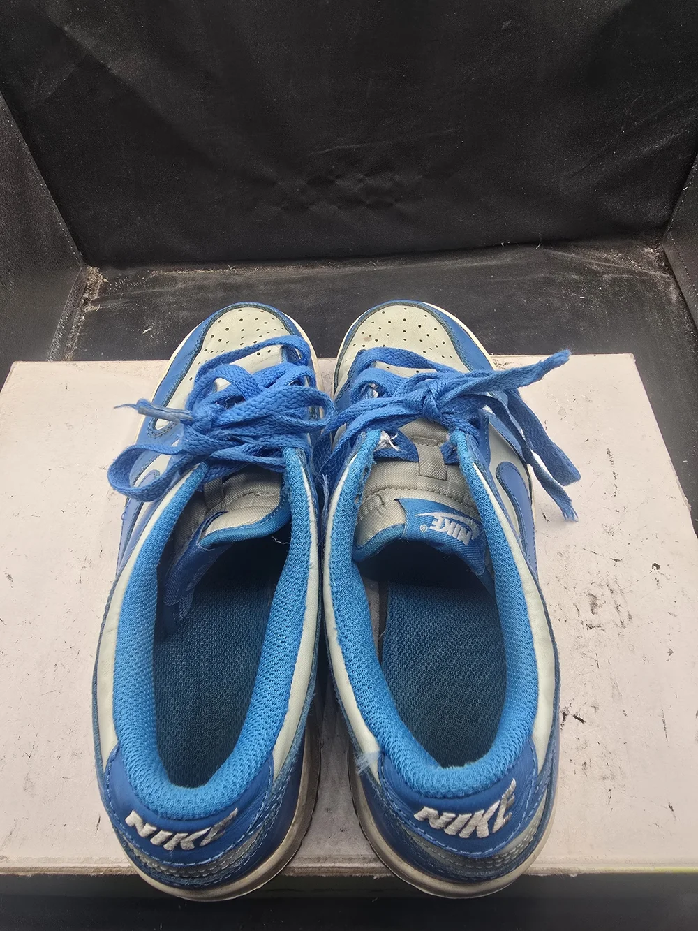 Nike Blue and White Low Top Sneakers